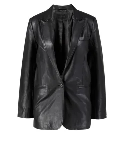 Lederblazer Schwarz