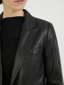 Lederblazer Schwarz