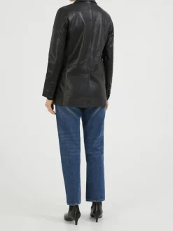 Lederblazer Schwarz