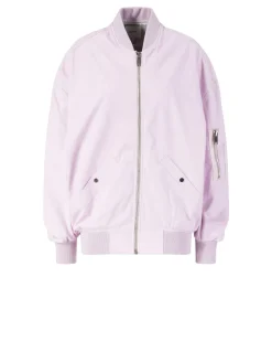 Leder-Bomberjacke Pink
