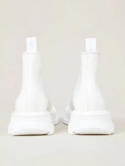 Leder-Boots mit breiter Sohle Weiß