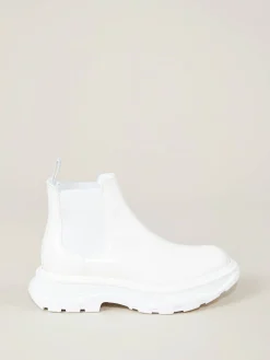 Leder-Boots mit breiter Sohle Weiß