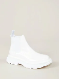 Leder-Boots mit breiter Sohle Weiß