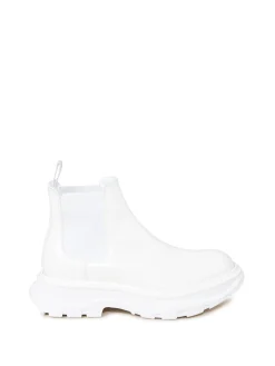 Leder-Boots mit breiter Sohle Weiß