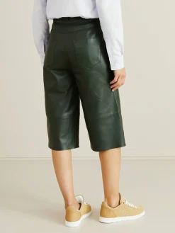 Leder-Culotte 'Bocca' Dunkelgrün