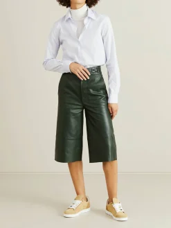 Leder-Culotte 'Bocca' Dunkelgrün
