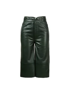 Leder-Culotte 'Bocca' Dunkelgrün