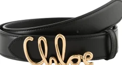 Ledergürtel mit Logo-Schnalle Schwarz