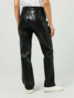 Lederhose 'Recycled leather 90's pinch waist' Schwarz