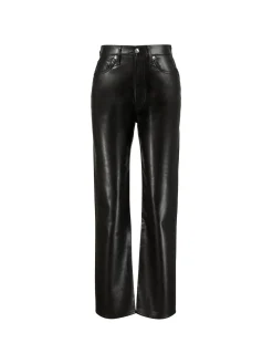 Lederhose 'Recycled leather 90's pinch waist' Schwarz