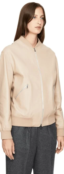 Lederjacke Beige