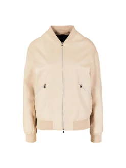 Lederjacke Beige