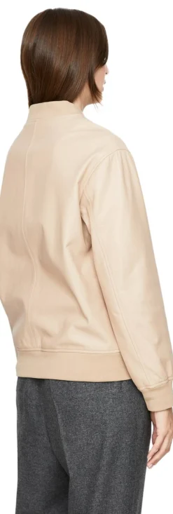 Lederjacke Beige