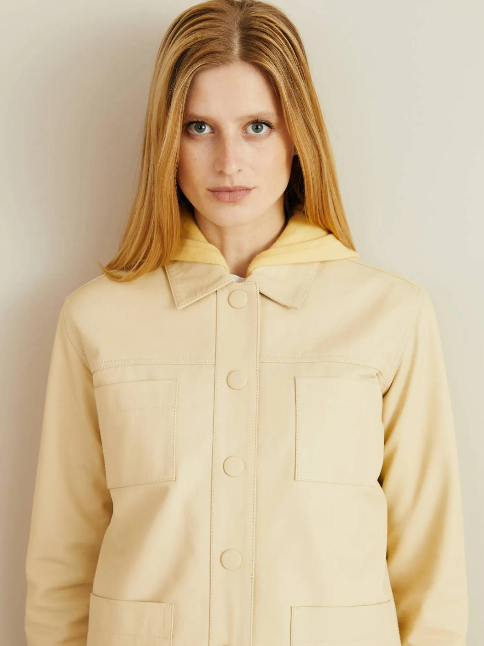 Lederjacke 'Cindy' Beige