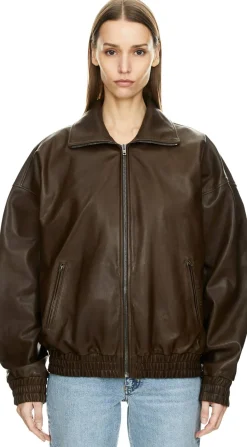 Lederjacke Dunkelbraun