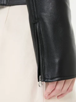 Lederjacke mit AC-Logo Schwarz