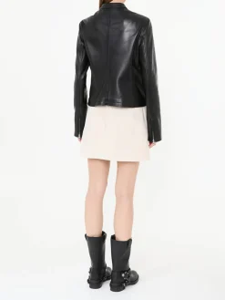 Lederjacke mit AC-Logo Schwarz