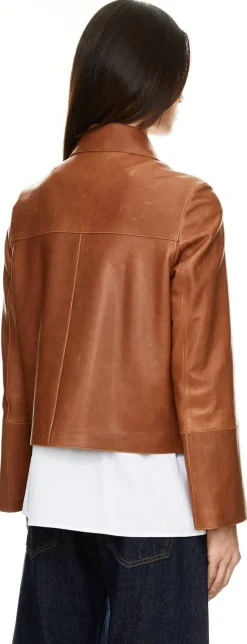 Lederjacke 'Vintage Vegetal' Cognac