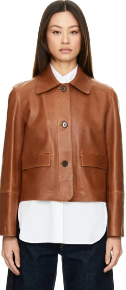 Lederjacke 'Vintage Vegetal' Cognac