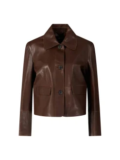 Lederjacke 'Vintage Vegetal' Dunkelbraun