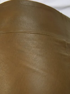 Lederleggings 'Ankle Flare' Braun
