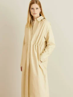 Ledermantel 'Violaine' Beige