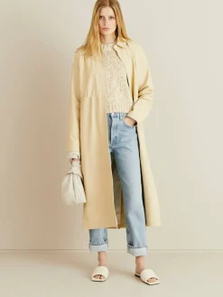 Ledermantel 'Violaine' Beige