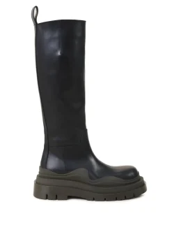 Lederstiefel 'BV Tire High' Schwarz/Camping