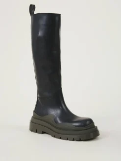 Lederstiefel 'BV Tire High' Schwarz/Camping