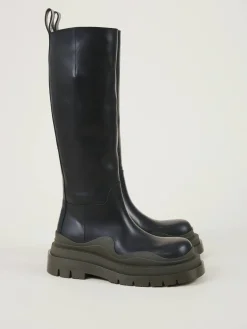 Lederstiefel 'BV Tire High' Schwarz/Camping