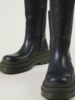 Lederstiefel 'BV Tire High' Schwarz/Camping