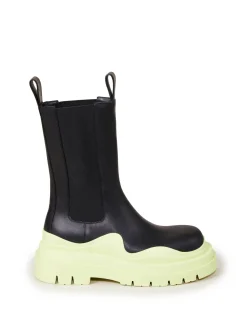 Lederstiefel 'BV Tire' Schwarz/Seagrass