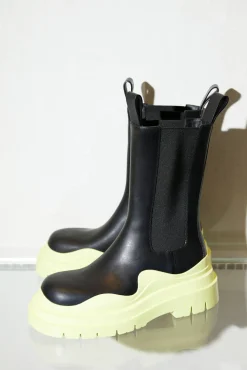 Lederstiefel 'BV Tire' Schwarz/Seagrass