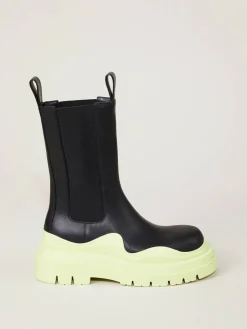 Lederstiefel 'BV Tire' Schwarz/Seagrass