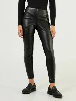 Leggings in Lederoptik Schwarz