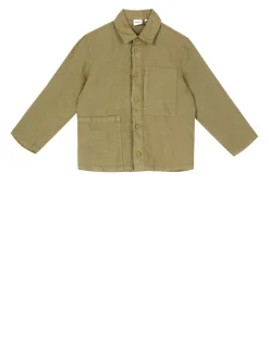Leichte Leinenjacke Olivgrün