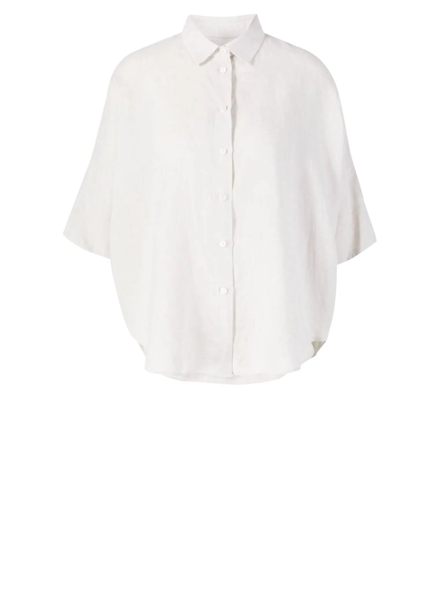 Leinenbluse 'Boxy Round' Beige