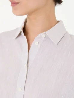 Leinenbluse 'Boxy Round' Beige