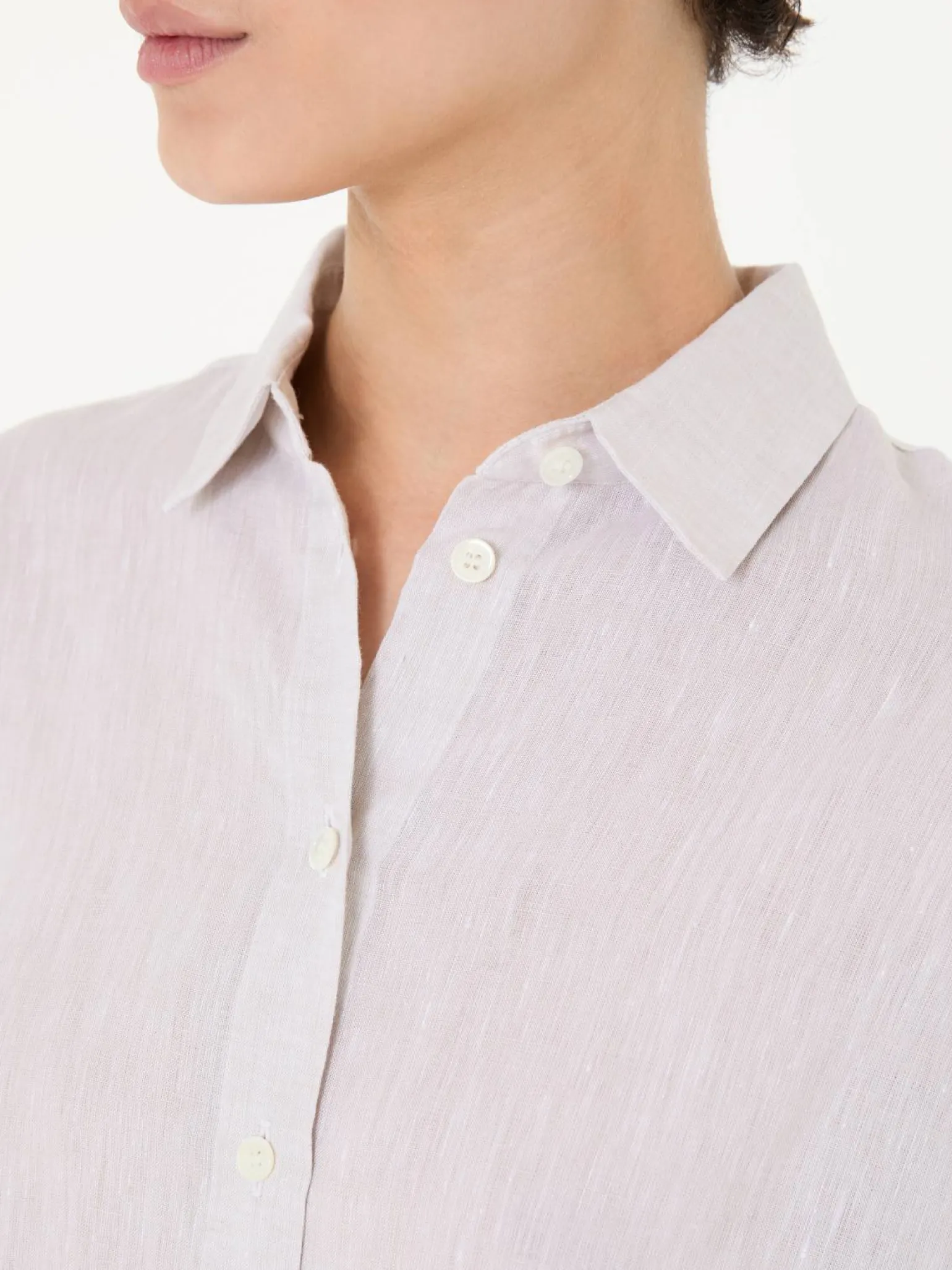 Leinenbluse 'Boxy Round' Beige