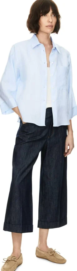 Leinenbluse 'Elly' Hellblau