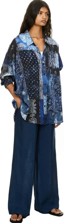 Leinenhose 'Fran' Marineblau