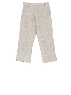 Leinenhose mit Gürtel Khaki