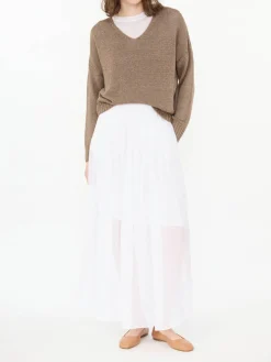 Leinenrock 'Florie' Off White