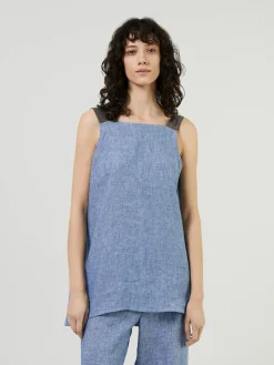 Leinentop Blau