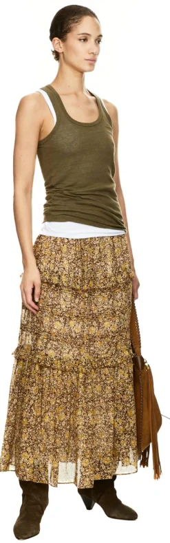 Leinentop 'Thea' Khaki