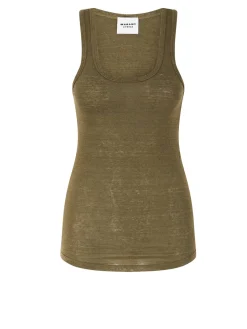 Leinentop 'Thea' Khaki