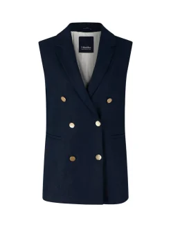 Leinenweste 'Bird' Marineblau