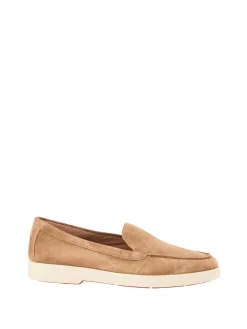 Loafer aus Veloursleder Hellbraun