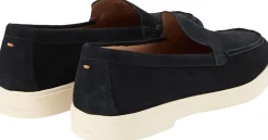 Loafer aus Veloursleder Marineblau