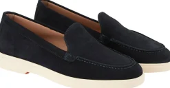 Loafer aus Veloursleder Marineblau